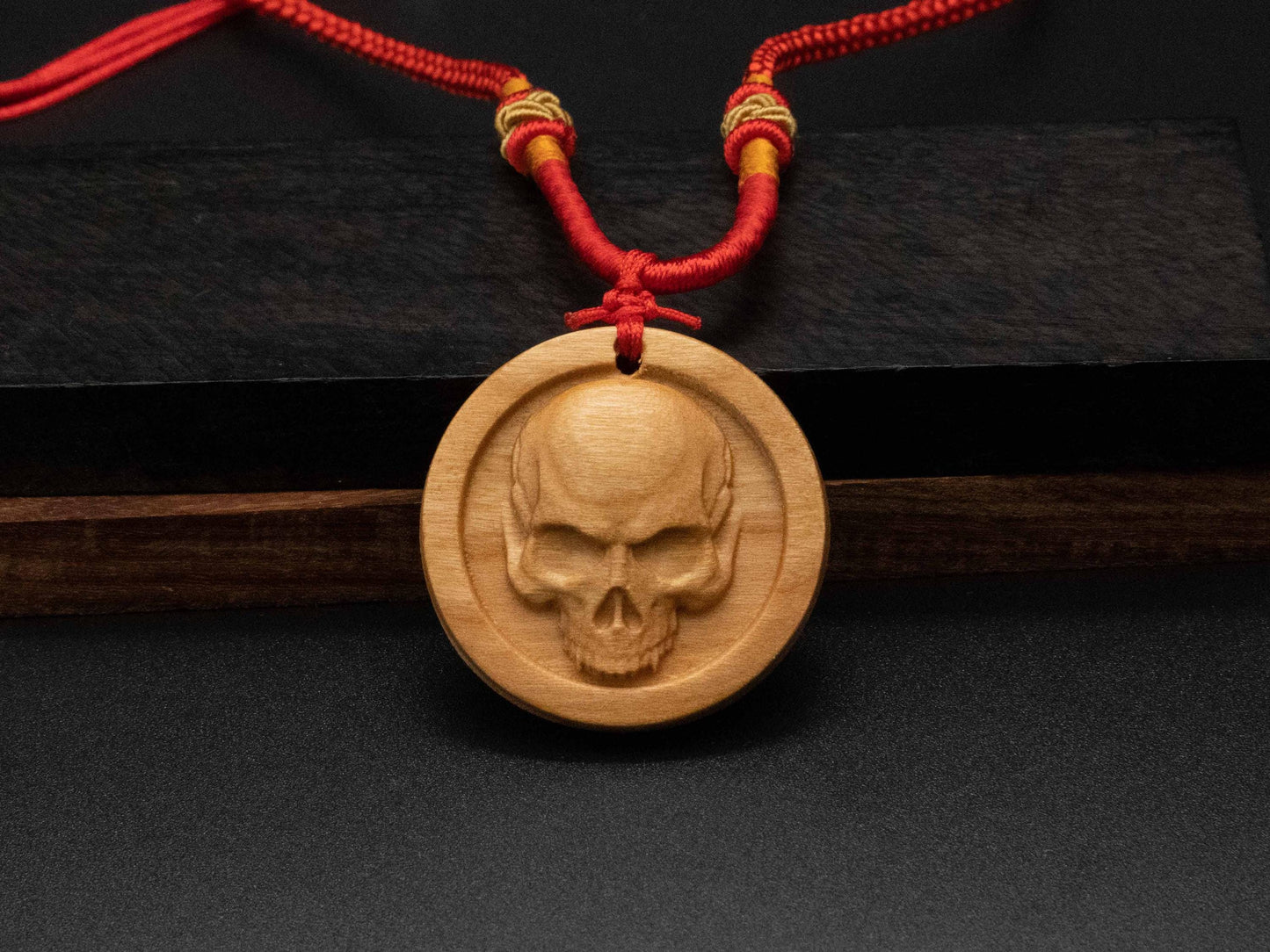 skull pendant, skull necklace, wooden skull, black walnut wood, cherry wood, wood carving, wood pendant,carve wood,carve pendant