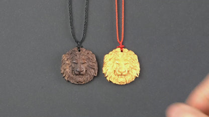 Lion head pendand,wood carving,Lion head relief,Lion head necklace,carve wooden pendant,carve pendant,carve wood