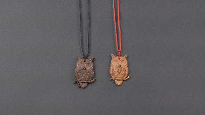 Owl Pendant Necklace,Owl Gift,Owl Charms, gift for her ,wooden owl,owl relief,owl jewelry,gift for him,gift for daughter