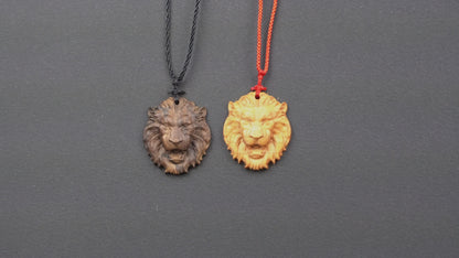 Lion head pendand,wood carving,Lion head relief,Lion head necklace,carve wooden pendant,carve pendant,carve wood