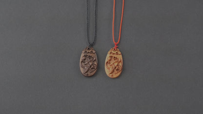 wood pendant,engraved necklace,zodiac necklace,year of monkey,pendant necklace,animal Necklace,exotic wood necklace