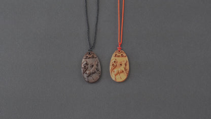 wood pendant,zodiac necklace,year of goat,engraved necklace,pendant necklace,animal Necklace,exotic wood necklace